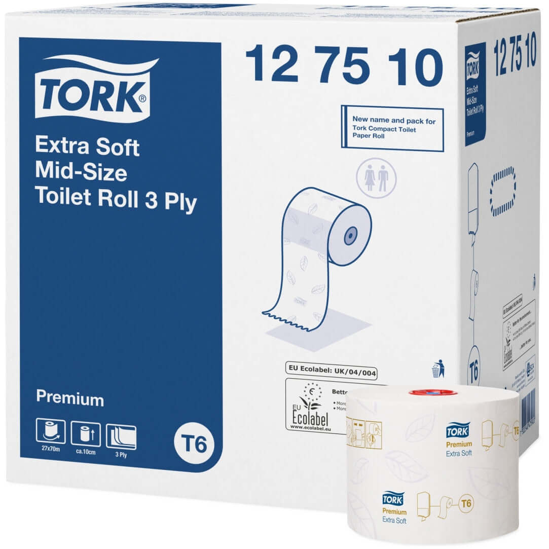 Toalettpapir hvit T6 Premium soft