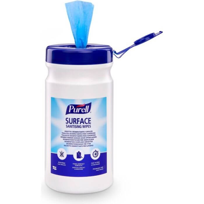 Purell® surface desinfiserende våtservietter 100 stk beholder