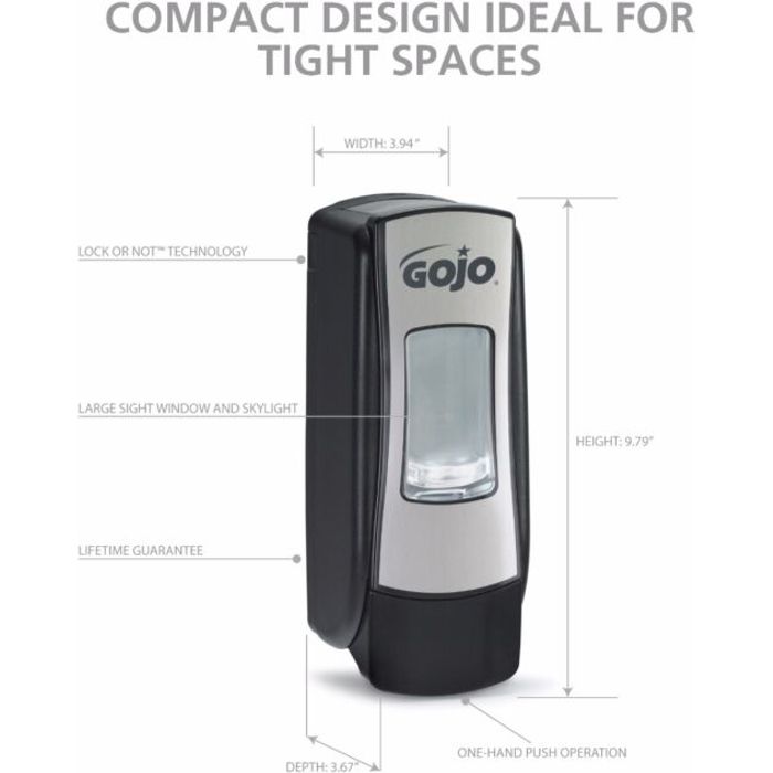 Gojo® ADX-7™ dispenser 700 ml, krom/svart