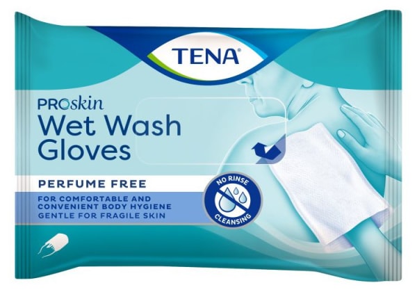 Vaskehanske TENA Wet Wash u/parfym