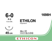 Sutur Ethilon 6-0 P-3 45cm Svart