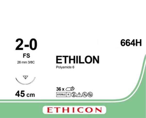 Sutur Ethilon 2-0 FS 45cm Svart