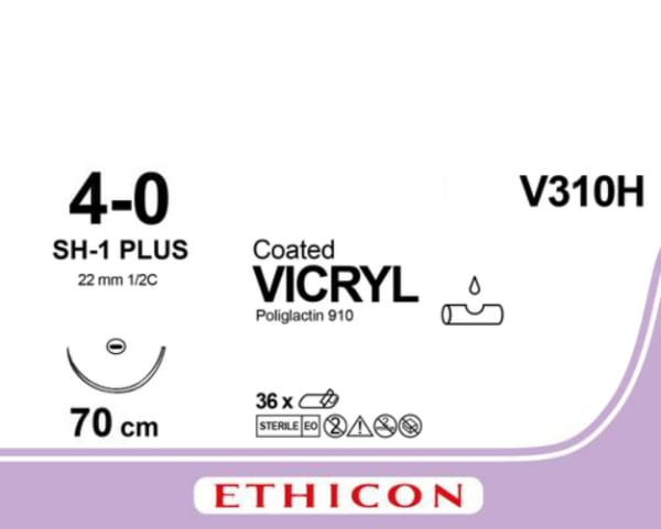 Sutur Vicryl 4-0 SH-1 70cm Lilla