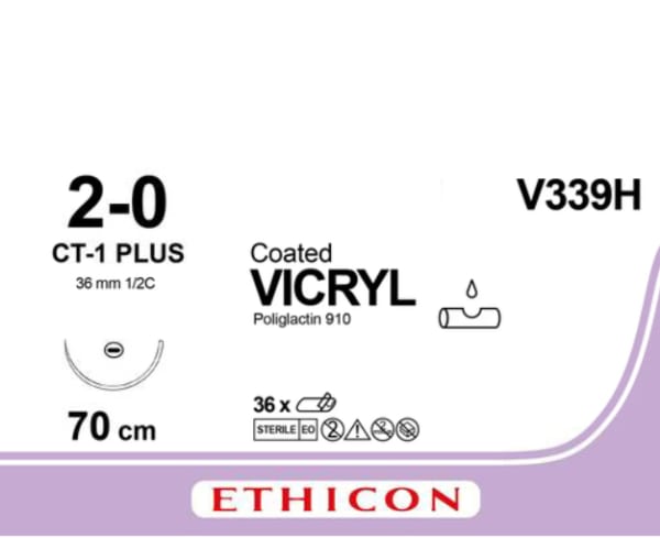 Sutur Vicryl 2-0 CT-1 70cm Lilla