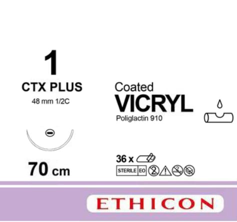 Sutur Vicryl 1 CTX 70cm Lilla
