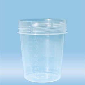 Urinprøvebeger 100ml u/lokk Ø62mm