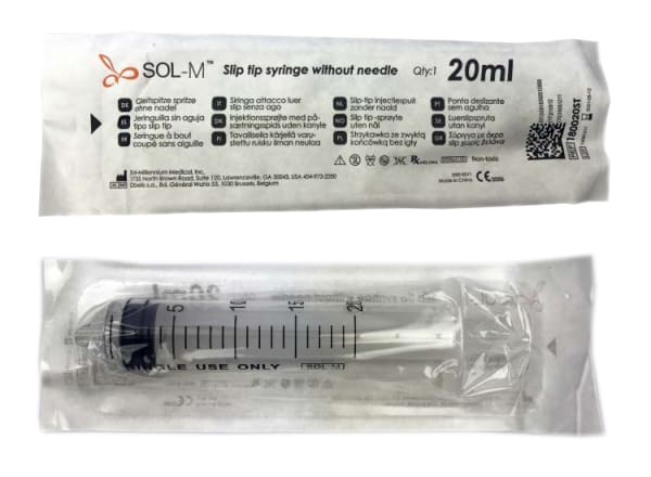 Sprøyte SOL-M 20ml luer slip sentrisk