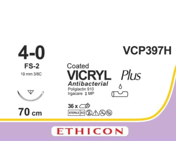 Sutur Vicryl Plus 4-0 FS-2 70cm Lilla