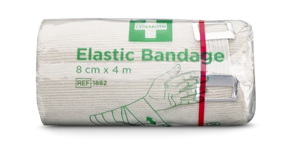 Bandasje elastisk 8cmx4m m/bandasjehaker
