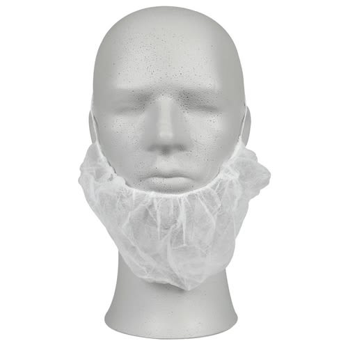 Skjeggbind one-size hvit m/strikk