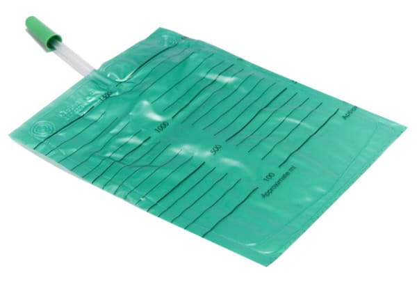 Urinpose Curibag grønn 1,5l slange 10cm