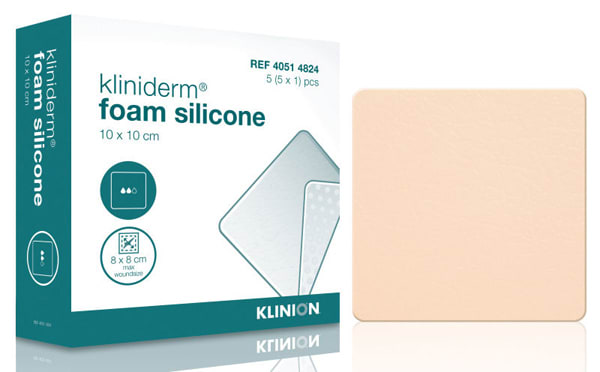 Bandasje skum Kliniderm Silicone 10x10cm