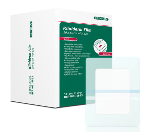 Bandasje Kliniderm film m/pad 9X15cm
