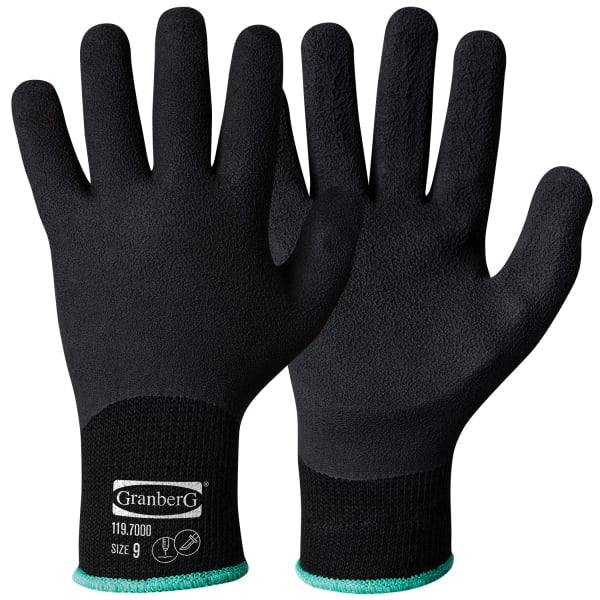 Hanske Nålestikk Latex Sort Str. 9