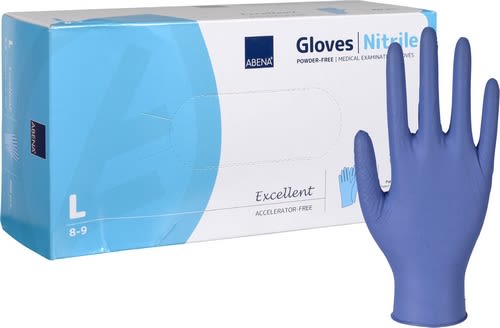 Hanske Nitril Excellent Aks.fri Blå L