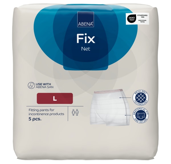 Truse Abena Fix Net hvit u/ben L 5pak
