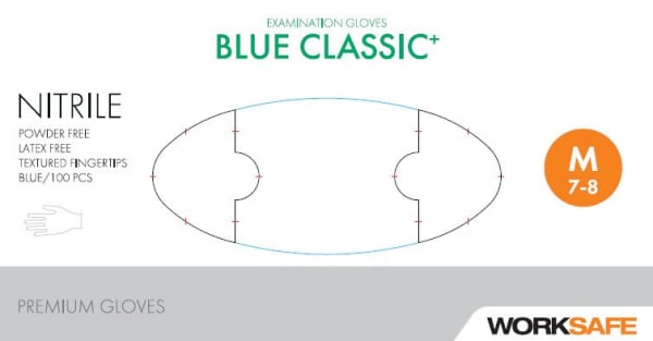 Hanske nitril Worksafe Classic+ blå M