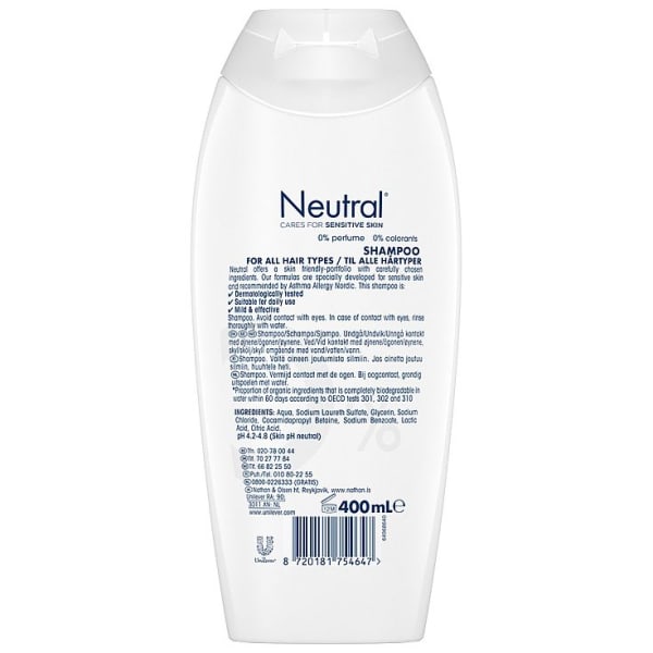 Shampo Neutral u/parfyme 400ml