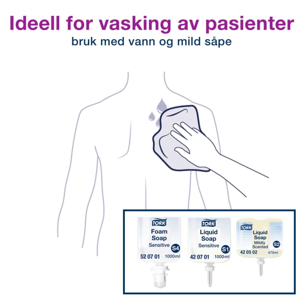 Vaskeklut Tork Soft-Wash 19x30cm 135/pak