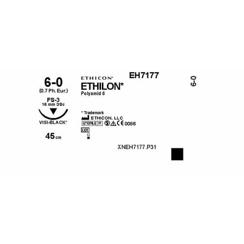 Sutur Ethilon 6-0 FS-3 VisiBl 45cm Svart