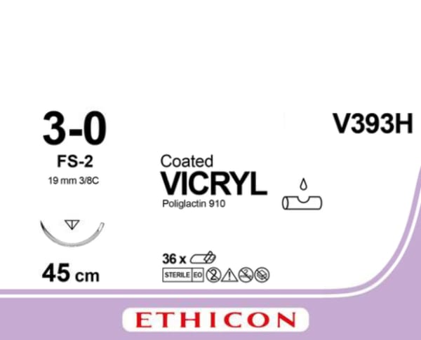 Sutur Vicryl 3-0 FS-2 45cm Lilla