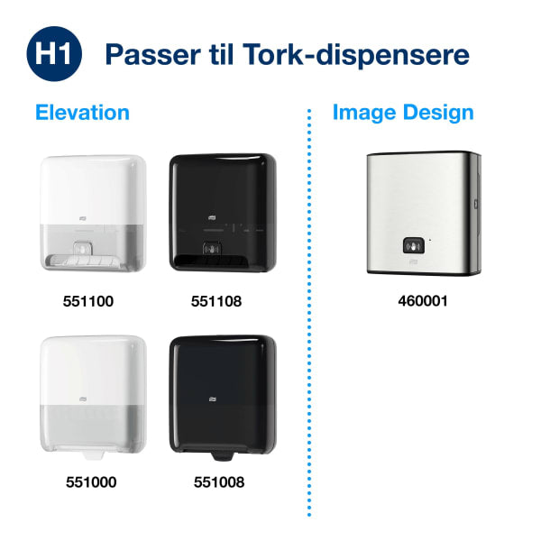 Tørkepapir rull standard hvit H1 tork matic