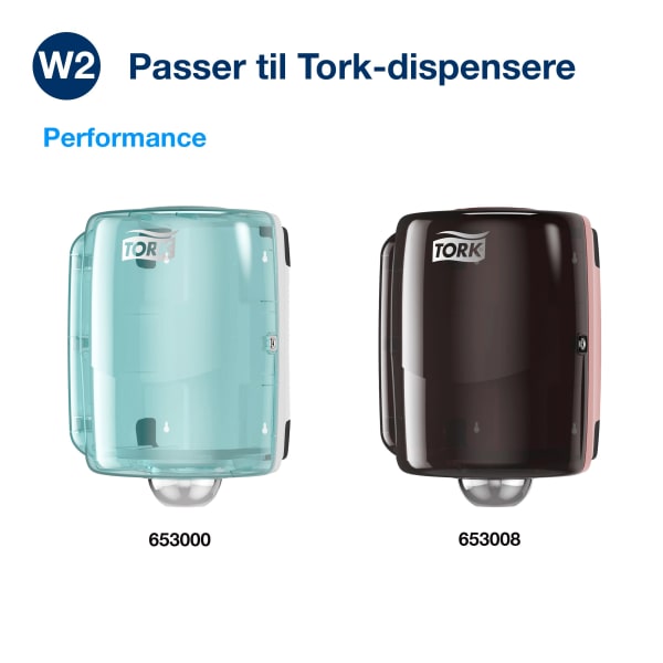 Tørkerull Tork W1-2 Plus hvit 255m 2l