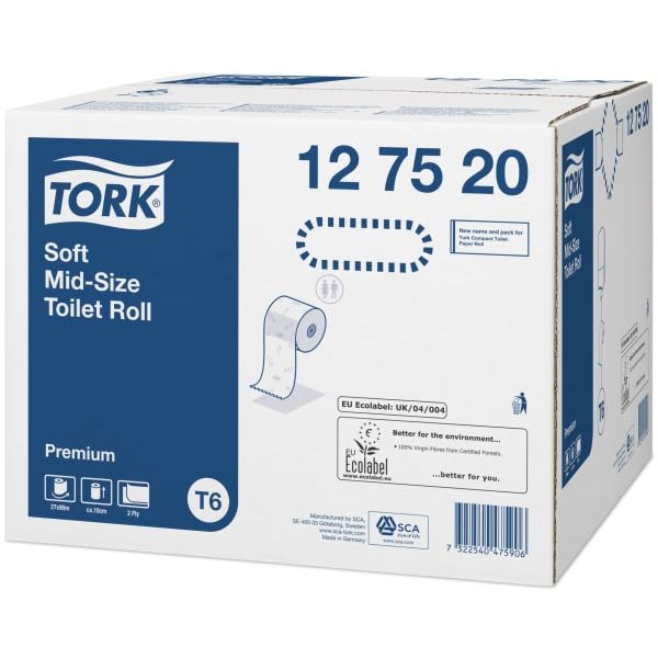 Toalettpapir hvit T6 Premium soft