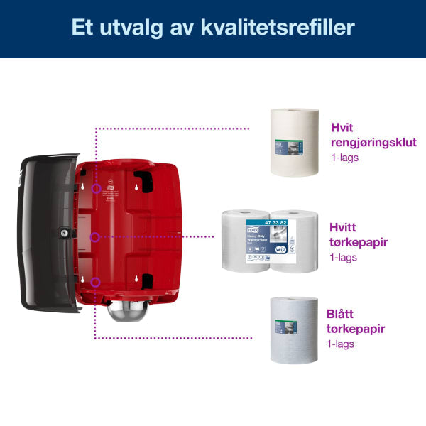 Dispenser Tork W2 Maxi rød/sort