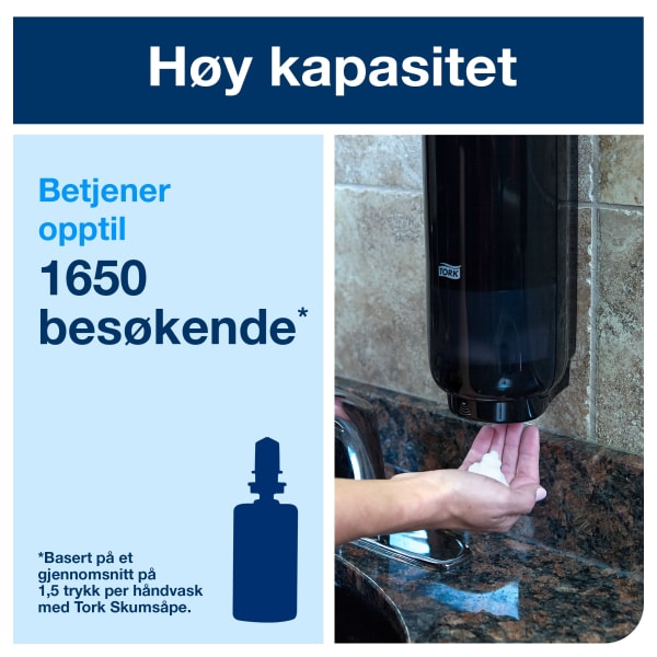 Skumsåpedispenser Tork S4 sensor sort